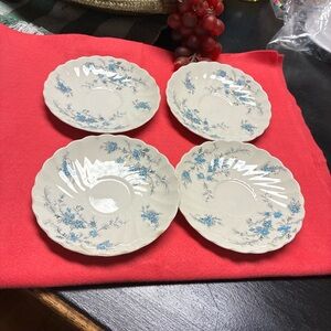 Blue Floral Porcelain Saucer Set